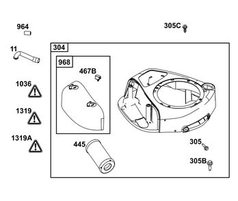 Blower Housing Group Diagram and Parts List for 31R977-0108-G1 200000 - 399999 Briggs and Stratton Engine